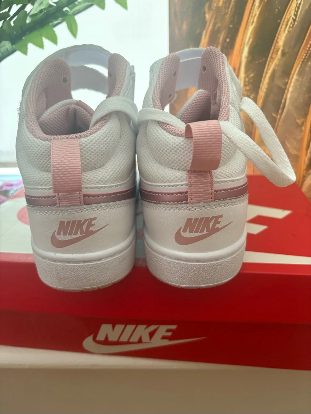 BRAND NEW Nike Mid-Top Sneakers in White and Pink Rose